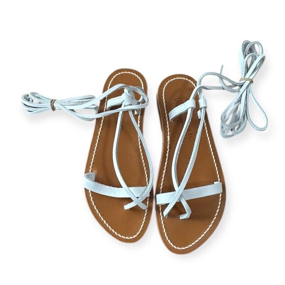 K JACQUES St Tropez Venise Flip-Flops in Gold Leather, Size 36 EU - Picture 1 of 12